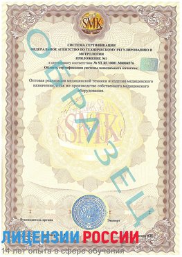 Образец сертификата соответствия (приложение) Петропавловск-Камчатский Сертификат ISO 13485