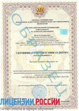 Образец сертификата соответствия аудитора №ST.RU.EXP.00005397-3 Петропавловск-Камчатский Сертификат ISO/TS 16949