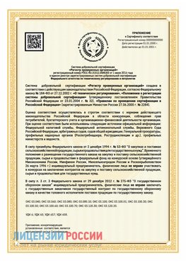 Приложение к сертификату для ИП Петропавловск-Камчатский Сертификат СТО 03.080.02033720.1-2020